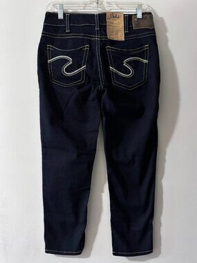 NWT Silver Jeans Co Suki Mid Capri Dark Wash Well Defined Curve Jeans W30 L24